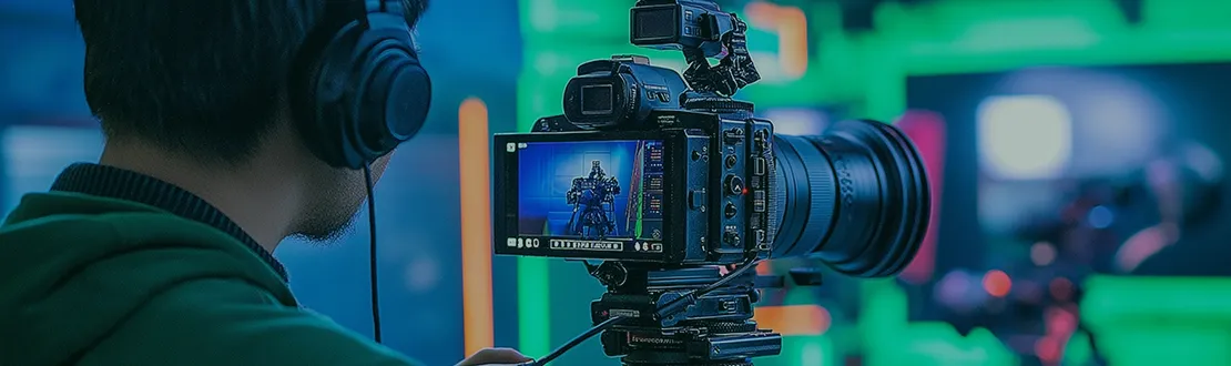 Video Maker realizando gravação no estúdio
